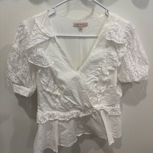 Skies Are Blue White Eyelet Blouse